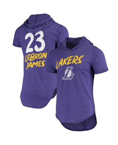 Fanatics Men's Lebron James Heathered Purple Los Angeles Lakers Hoodie Tri-blend T-shirt In Heathered Purple