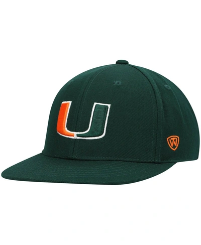 Shop Top Of The World Men's Green Miami Hurricanes Team Color Fitted Hat