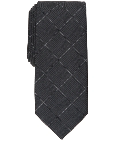 Shop Alfani Men's Gering Plaid Tie, Created For Macy's In Charcoal