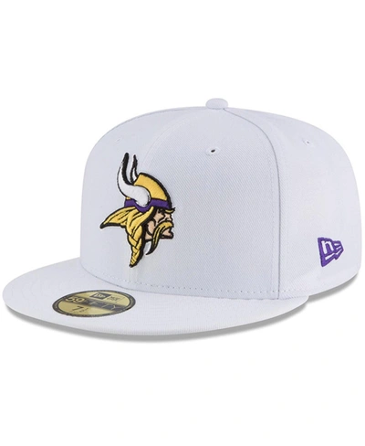 Shop New Era Men's White Minnesota Vikings Omaha 59fifty Fitted Hat