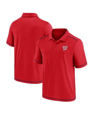 Shop Fanatics Men's Red Washington Nationals Primary Team Logo Polo Shirt