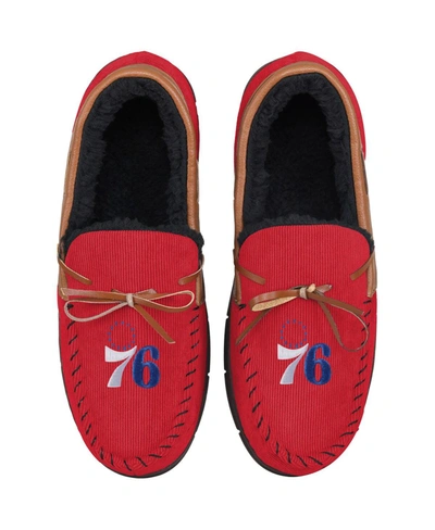 Shop Foco Men's Philadelphia 76ers Corduroy Moccasin Slippers In Red