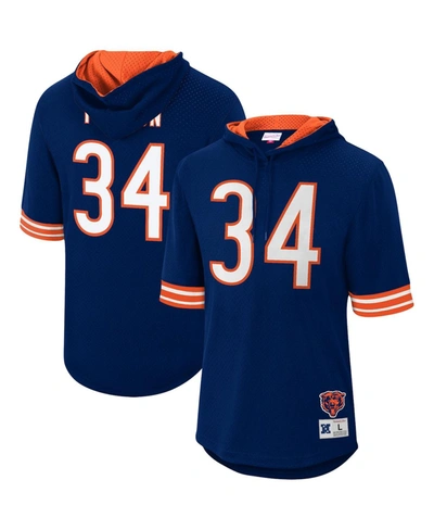 Mitchell & Ness Men's  Walter Payton Navy Chicago Bears Retired Player Mesh Name And Number Hoodie T- In Navy