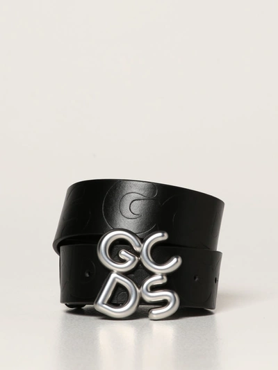 Shop Gcds Belt In Calfskin In Black