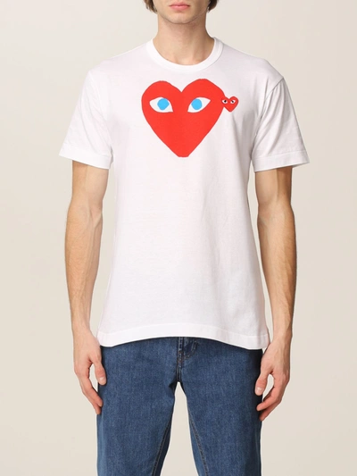 Shop Comme Des Garçons Play T-shirt With Graphic Print In White
