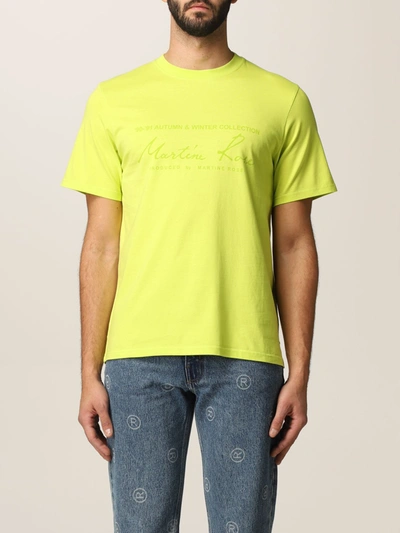Shop Martine Rose Tshirt With Logo In Apple Green
