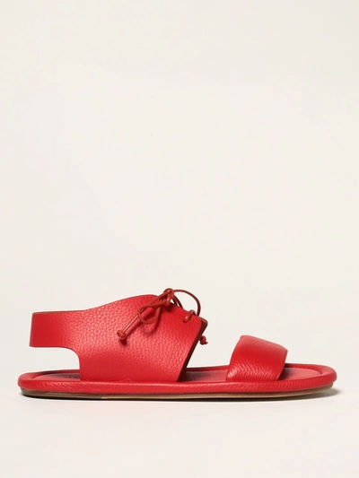 Shop Marsèll Cornice Sandals In Dry Milled Leather In Strawberry