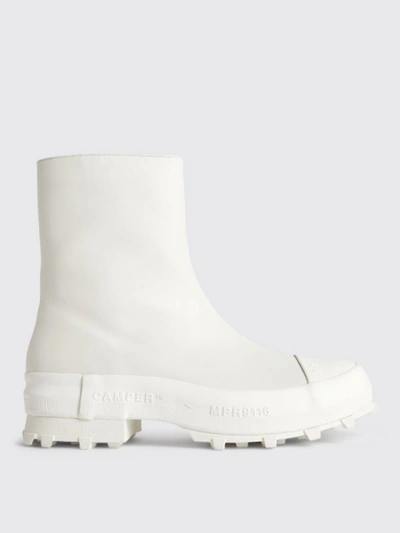 Shop Camperlab Traktori  Leather Ankle Boots In White