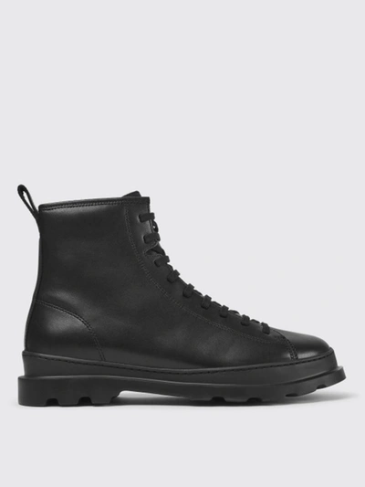 Camper Brutus  Ankle Boot In Full-grain Calfskin In Black