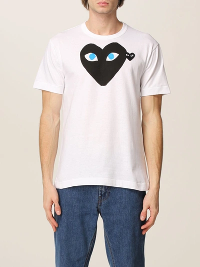 Shop Comme Des Garçons Play Tshirt With Print In Weiss