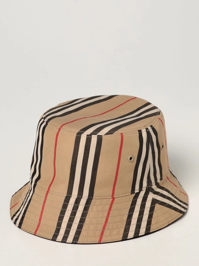Shop Burberry Cotton Bucket Hat In Beige