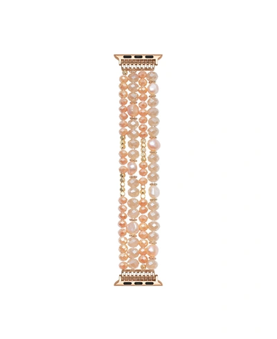 Posh Tech Demi Rose Gold Plated Beaded Bracelet Band For Apple Watch, 38mm-40mm In Rose Gold Plated