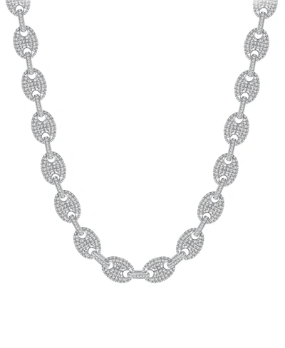 Macy's Men's Diamond Mariner Puff Link 24" Chain Necklace (15-3/4 Ct. T.w.) In 10k White Gold In White Gold