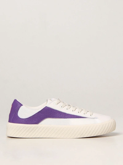 Shop By Far Sneakers In Leather And Fabric In Violet