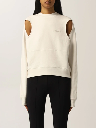 Shop Ambush Cotton Sweatshirt With Cut Out Details In White