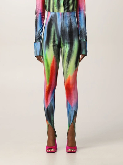 Attico Jamie Spectrum Printed Stirrup Pants In Multicolor