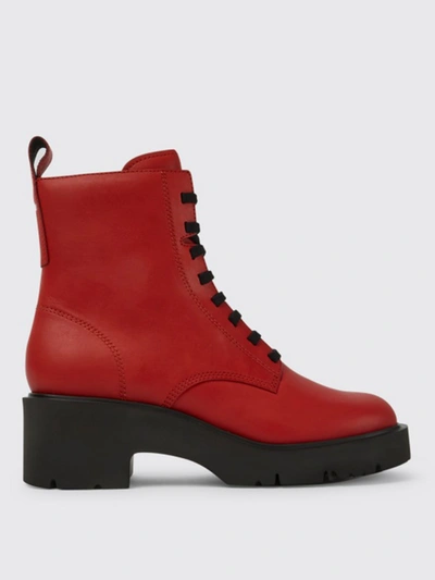 Shop Camper Milah  Ankle Boots In Calfskin In Rot