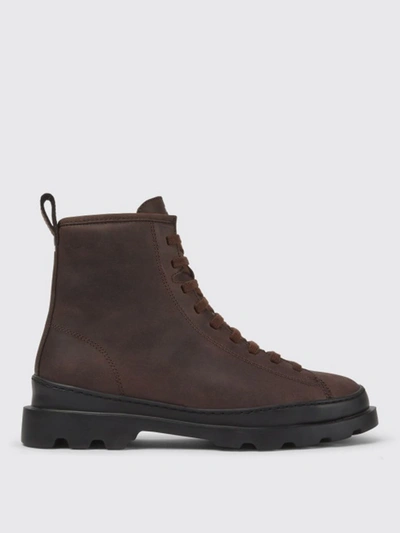 Shop Camper Brutus  Ankle Boots In Nubuck Leather In Braun