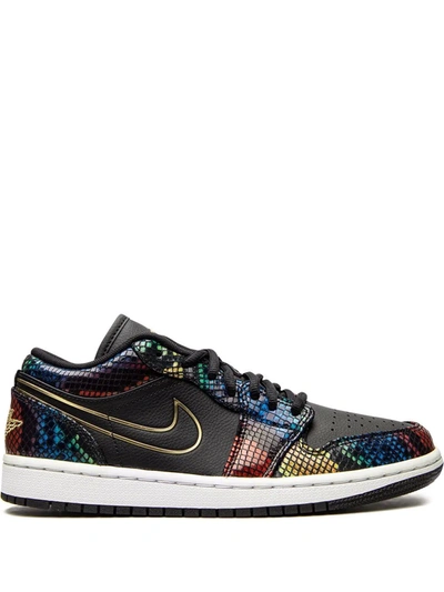 Shop Jordan Air  1 Low "multicolor Snakeskin" Sneakers In Black