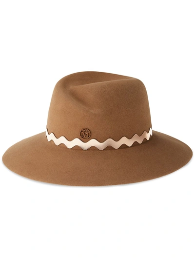 Shop Maison Michel Virginie Felt Fedora Hat In Braun