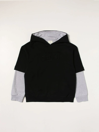 Shop Fendi Jumper In Cotton Jersey In Black