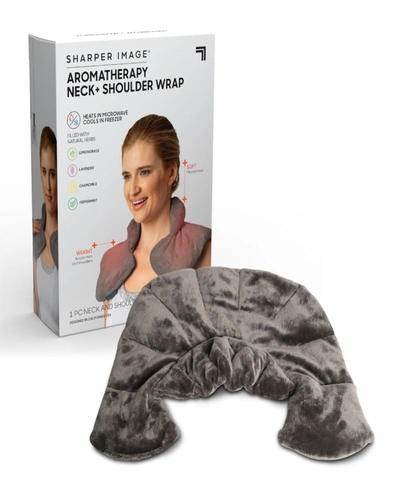 Shop Sharper Image Warming & Cooling Aromatherapy Neck & Shoulder Wrap Pad In Grey