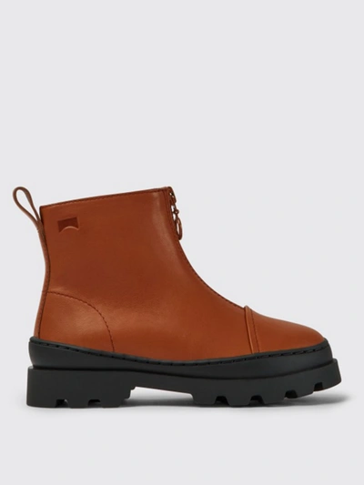 Shop Camper Brutus  Leather Ankle Boots In Brown