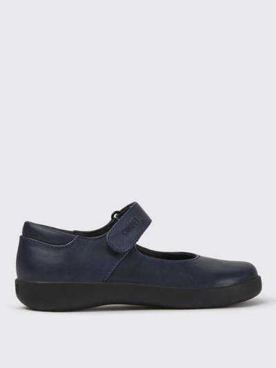 Camper Touch Strap Fastening Ballerina Shoes In Blue