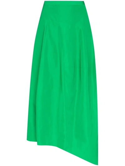 Shop Tibi Asymmetric Balloon Midi Skirt In Grün