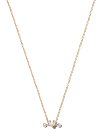 Shop Delfina Delettrez 18kt Yellow And White Gold Two In One Diamond Necklace