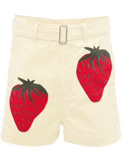 Jw Anderson J.w. Anderson 'strawberry' Bermuda Shorts In Nude