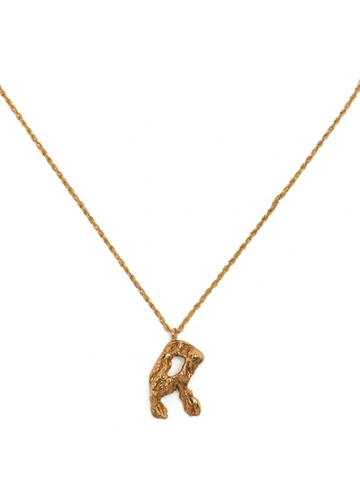 Shop Loveness Lee R Alphabet Necklace In Gold