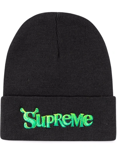 Shop Supreme X Shrek Logo Beanie In Black
