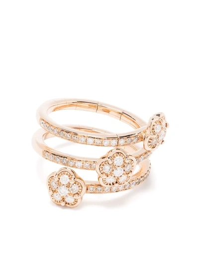 Shop Pasquale Bruni 18kt Rose Gold Figlia Dei Fiori Diamond Ring In Rosa