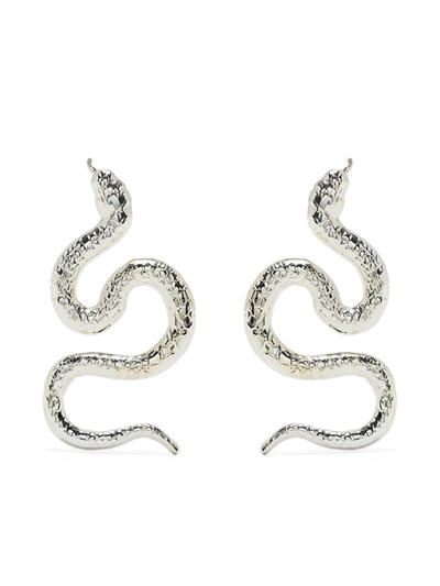 Shop Natia X Lako Snake Earrings In Silber