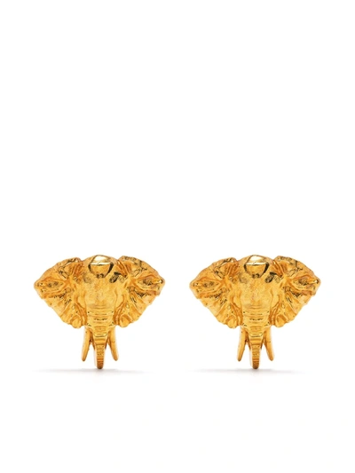 Shop Natia X Lako Elephant Earrings In Gold