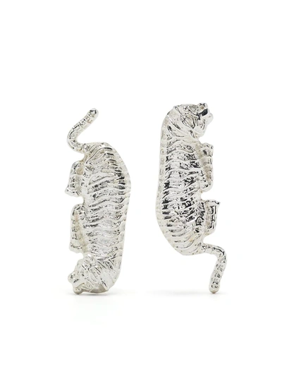 Shop Natia X Lako Tiger Earrings In Silber