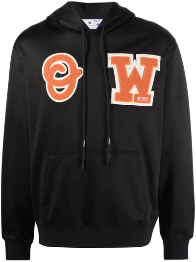 Shop Off-white Logo-patch Hoodie In Schwarz