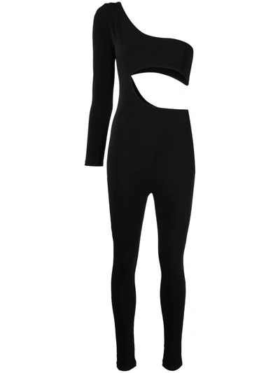 Shop Alchemy X Lia Aram Asymmetric Cut-out Jumpsuit In Black