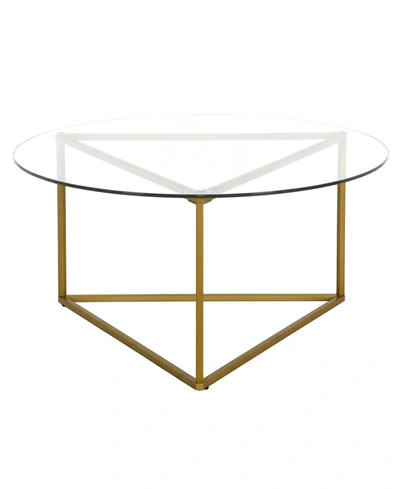 Hudson & Canal Jenson 35" Round Coffee Table In Brass