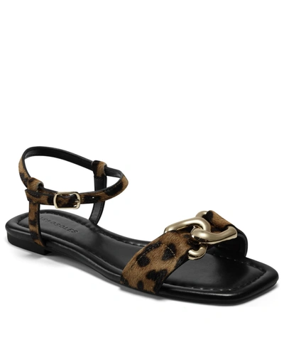 Shop Aerosoles Women's Yoyo Tailored Flat Sandals Women's Shoes In Leopard