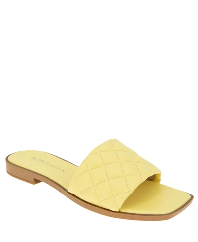 Shop Bcbgeneration Women's Laila Flat Sandals Women's Shoes In Pale Banana Yellow