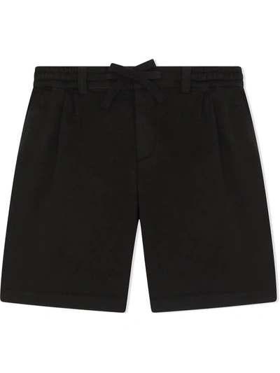 Shop Dolce & Gabbana Garment-dyed Drawstring Shorts In Black