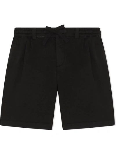 Dolce & Gabbana Garment-dyed Drawstring Shorts In Black