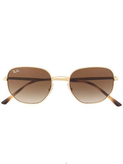 Shop Ray Ban Rb3682 Geometric-frame Sunglasses In Brown