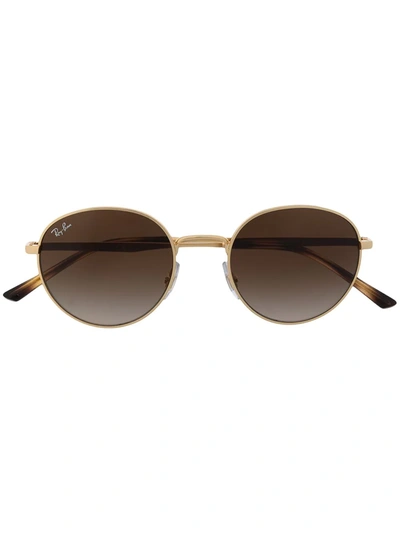 Ray Ban Rb3681 Round-frame Sunglasses In Brown
