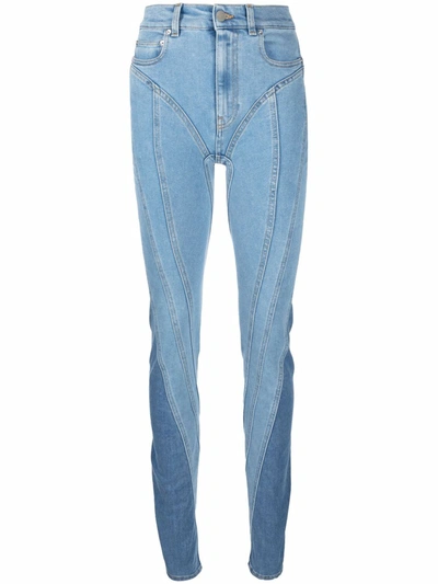 Shop Mugler High-waisted Skinny Jeans In Blue