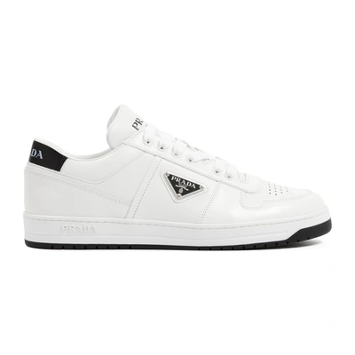 Shop Prada Downtown Sneakers Shoes In White