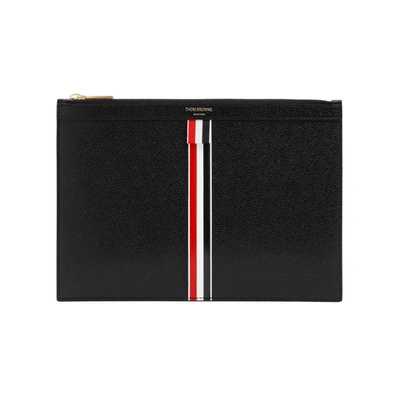 Shop Thom Browne Small Tablet Holder Smallleathergoods In Black