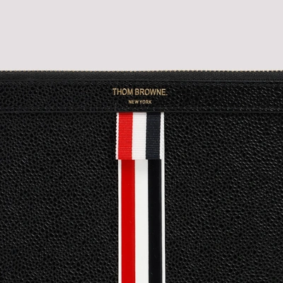 Shop Thom Browne Small Tablet Holder Smallleathergoods In Black